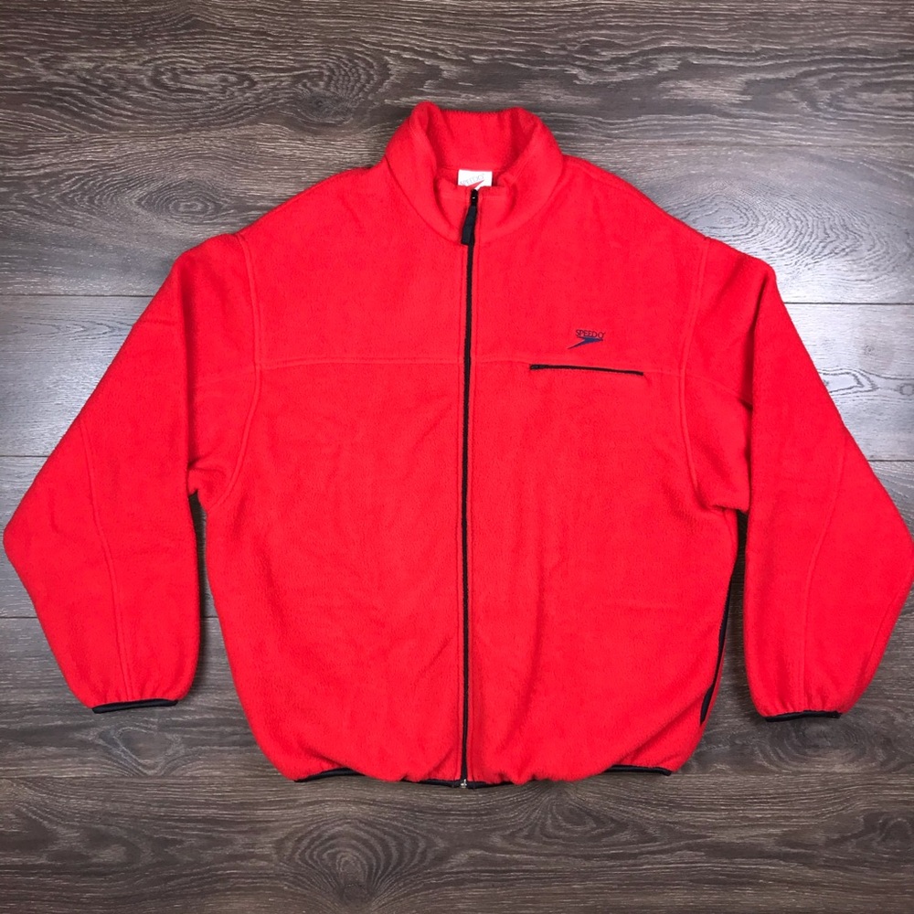 Speedo Men’s Vintage 2000s Full-Zip Outdoor Fleece Sweater Jacket Size Large